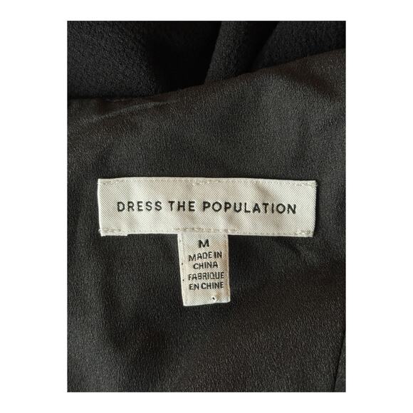 Dress the Population Charlene ruffle gown dress black size Medium M - Picture 6 of 7